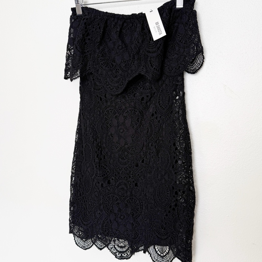 BB Dakota RSVP Black Lace Strapless Mini Dress NWT - Picture 6 of 10